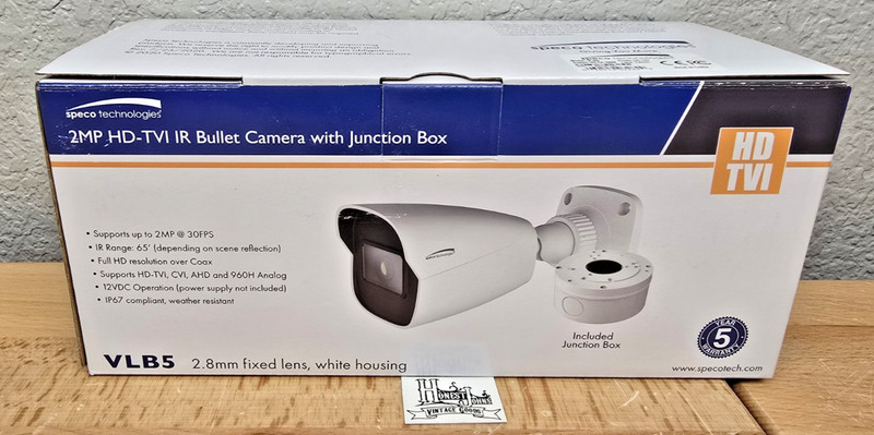 Speco VLB5 2 Megapixel HD-TVI IR Bullet Camera with Junction Box, 2.8 mm Lens