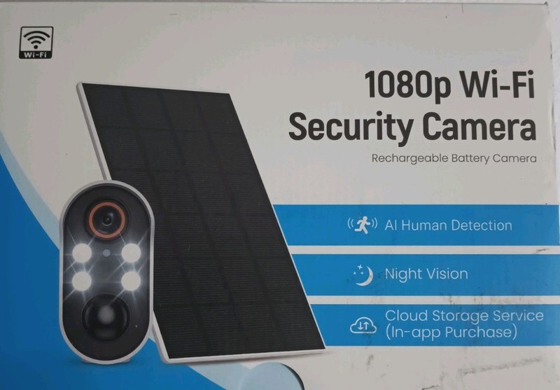 Wireless Security Camera 1080p with Solar Panel, AI Human Detection, 2-Way Talk