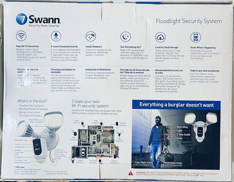 Swann SWWHD-FLOCAMW 1080p Outdoor Wi-Fi Floodlight Security Camera BRAND NEW gallery