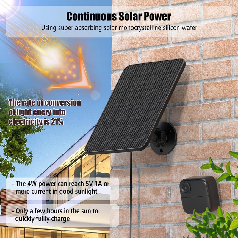 4 Pack Solar Panel for Blink Outdoor 2K+/44th Gen/Outdoor3rd Gen XT3 and XT2/... gallery