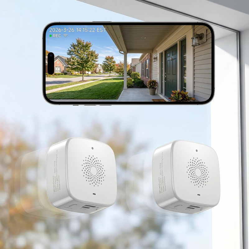 SOIADV Window Camera Wireless 2Pack, No-Drill Install,2.4GHz & 5GHz WiFi Indoor