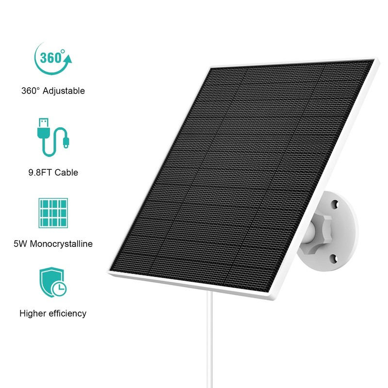 EverExceed 5W Solar Panel Compatible with Wyze Battery Cam Pro Cam Outdoor V1 gallery