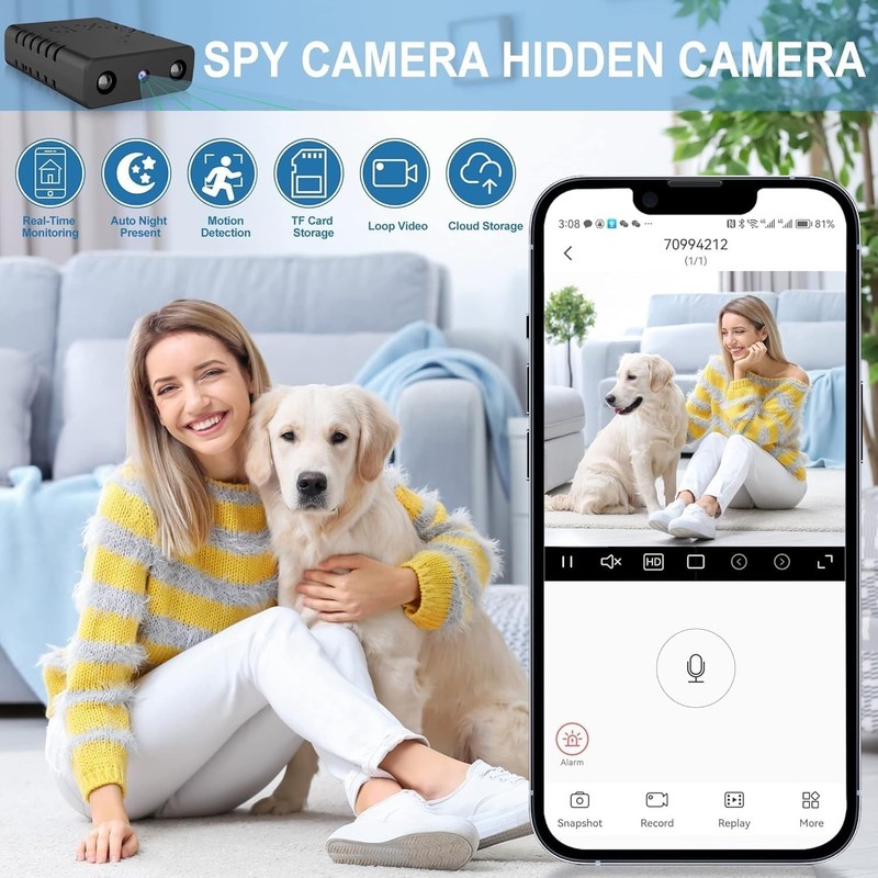 New Mini WiFi Security Camera, Black, 1080P HD Indoor Surveillance Camera wit... gallery