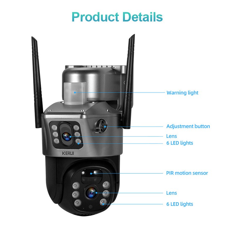 4Pack Solar Battery Powered Wifi Outdoor Pan/Tilt Home Security Camera System gallery