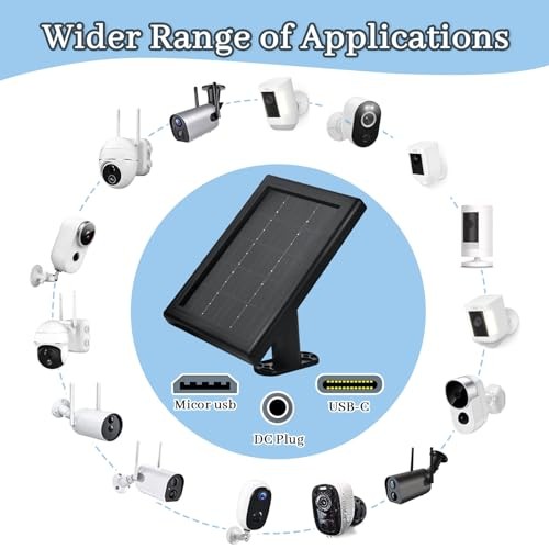 Ring Camera Solar Panel Charger, 5V 3.5W Solar Charger 4 1 Pack Black gallery
