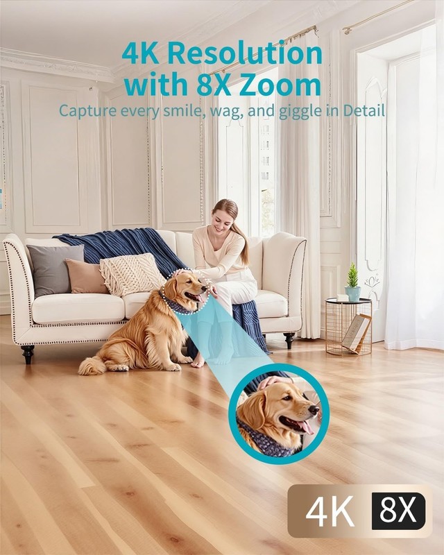 4K Pet & Home Security Camera - 360° Indoor Surveillance with Night Vision gallery