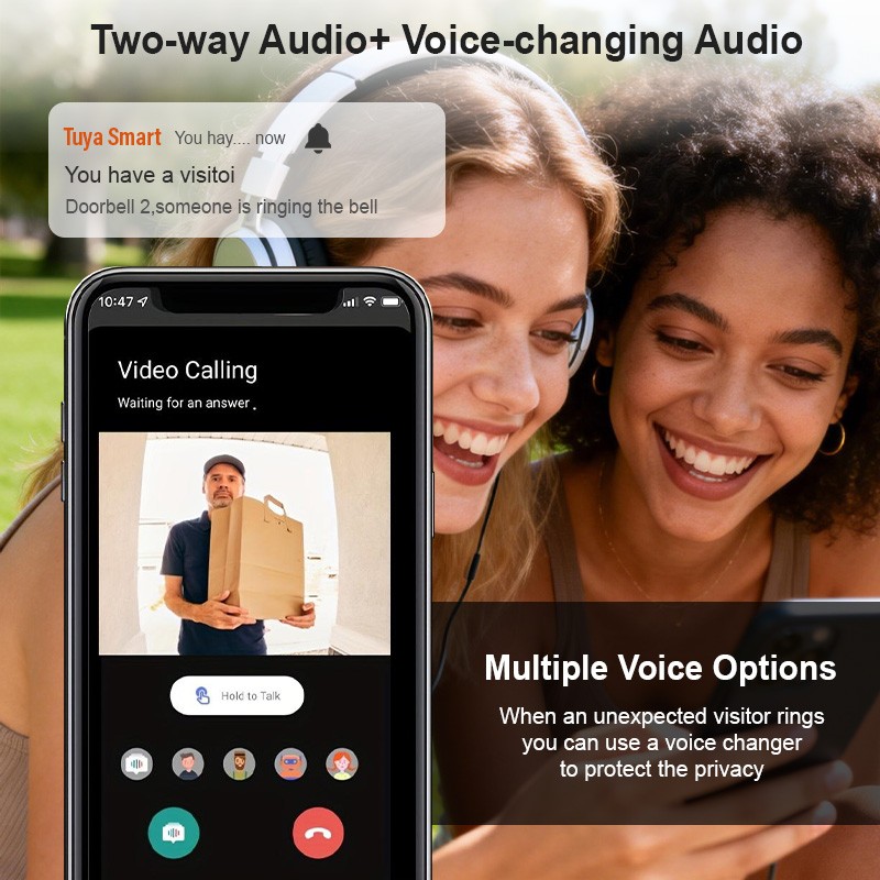 Video Doorbell PoE Wired Smart 2K+ 5MP Person Detection 180° Wide With View USA gallery