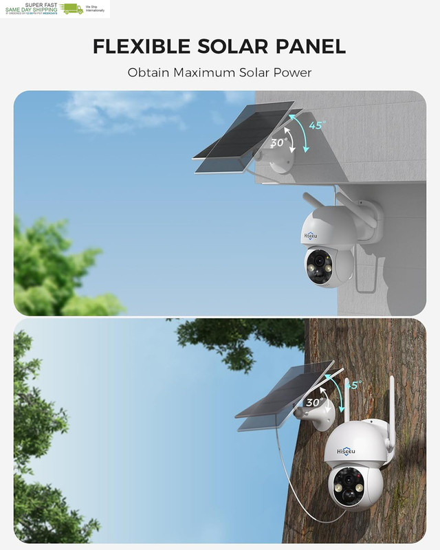 Home Security Camera System, 2.4G & 5G Wifi, Solar-Powered 4MP 4 Cam-Kit, Color gallery