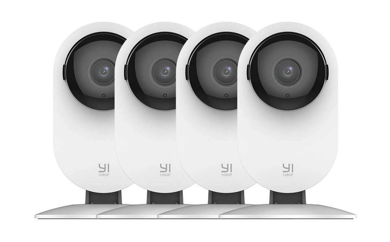4 Pk 1090p White Indoor Home Security Camera with Night Vision and AI Detection