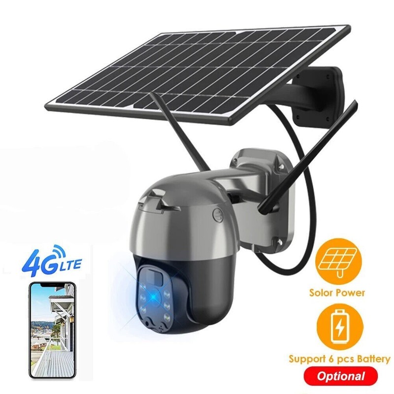 1080P HD 4G/WiFi Solar Power PTZ IP Camera Security CCTV Waterproof Outdoor Cam