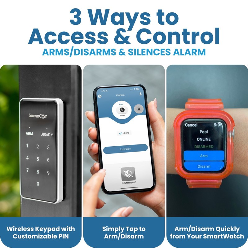 SwamCam Pool Alarm Wi-Fi Camera Smart System – ASTM F2208 Certified gallery