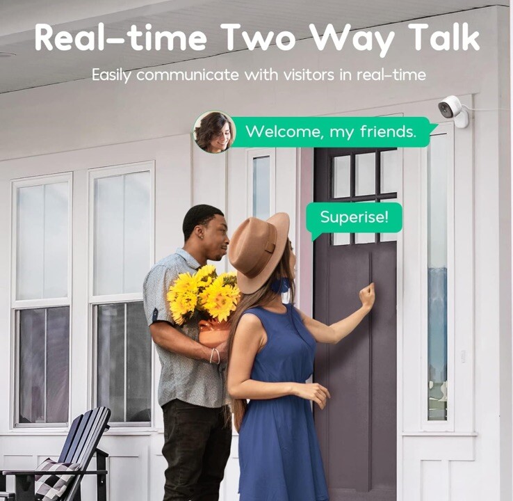 Winees M3+ 4MP Indoor/Outdoor Security Camera with 4CCT Spotlight gallery