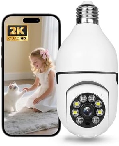 Hawkray Light Bulb Security Camera -5G& 2.4GHz WiFi 2K 3MP Security Cameras W... gallery