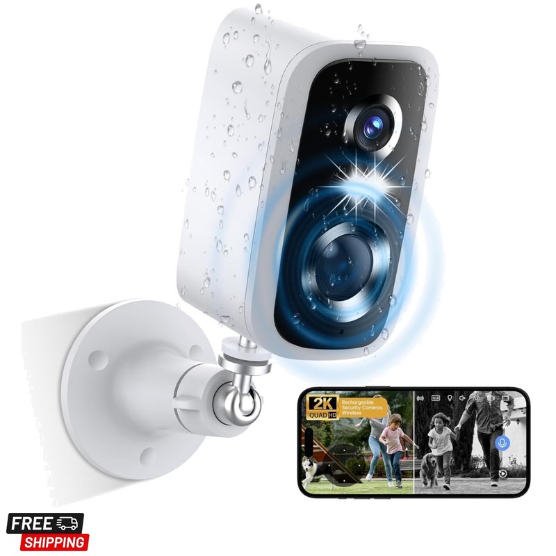 Solar Security Cameras Wireless Outdoor – HD 2K Battery Powered Cameras for H…