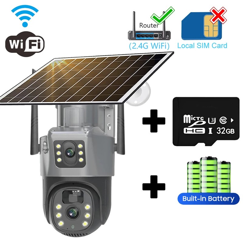 Wifi Surveillance Solar Camera 8MP HD Night Vision IP CCTV Outdoor 4G Cameras gallery