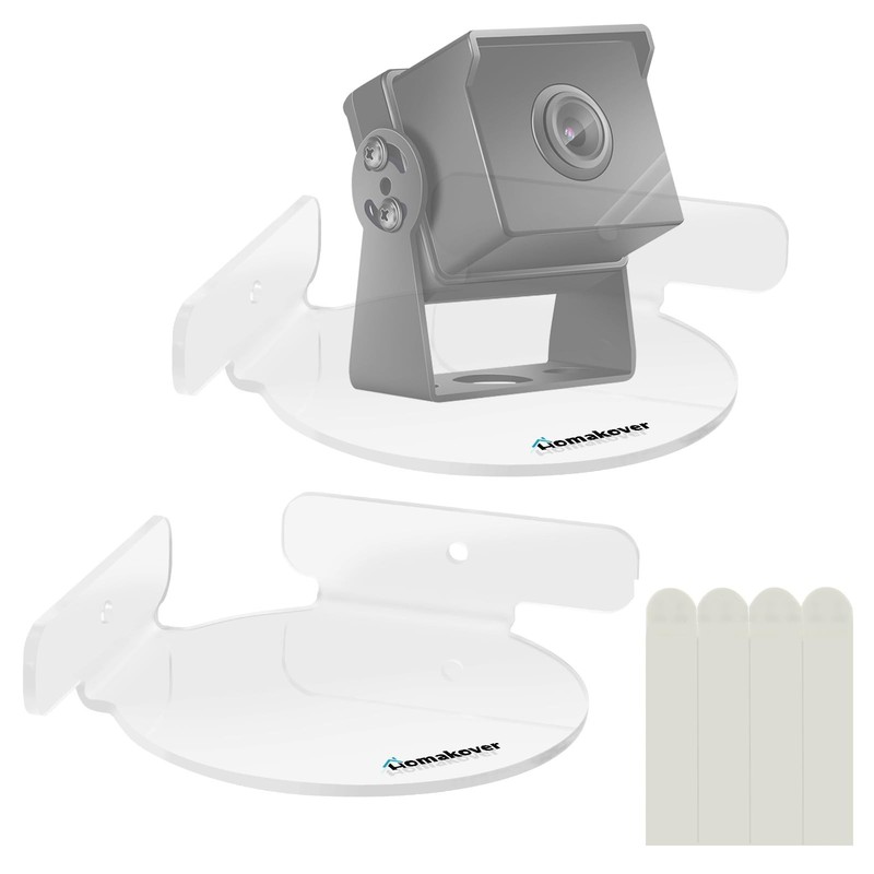 2 Pack Acrylic Mini Circular Corner Shelf Mount for Security Camera Baby Monitor