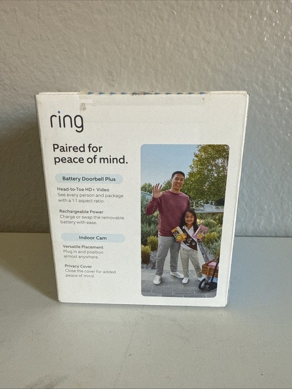 2pc Ring Essential Security Set with Battery Doorbell Plus and Indoor Camera gallery