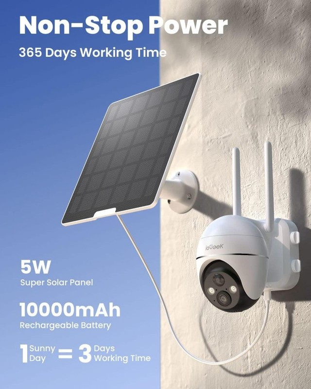 ieGeek 4G LTE Cellular Security Camera Solar with SIM Card,2K Wireless Camera gallery