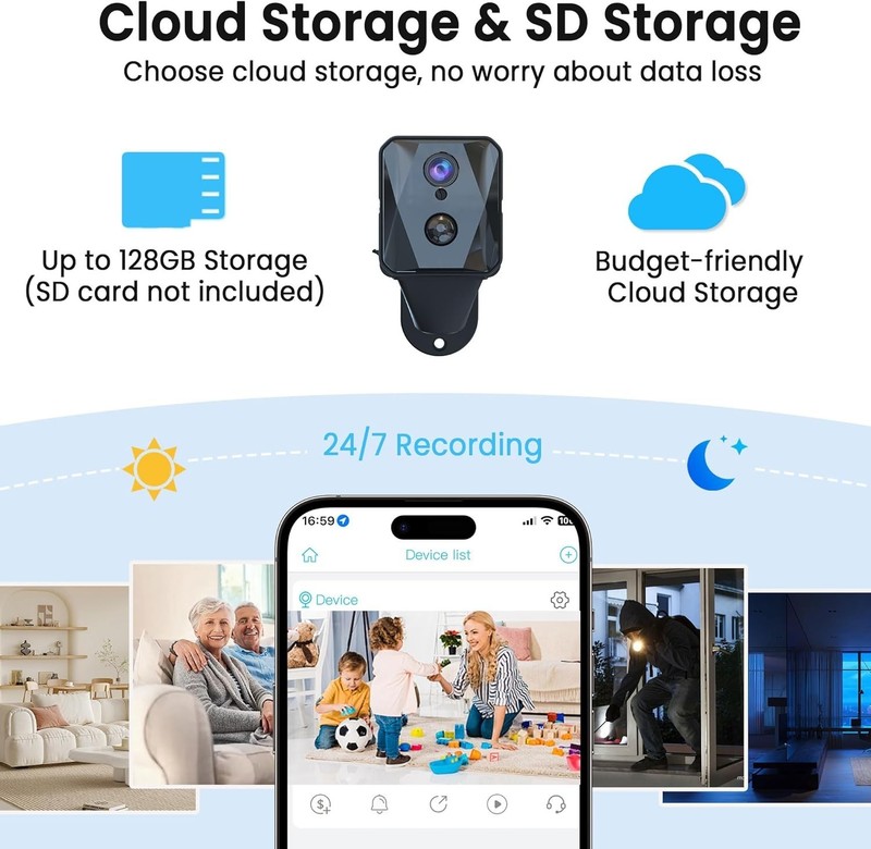 Portable 4K Indoor Camera with AI Detection & 100-Day Standby for Home Security gallery