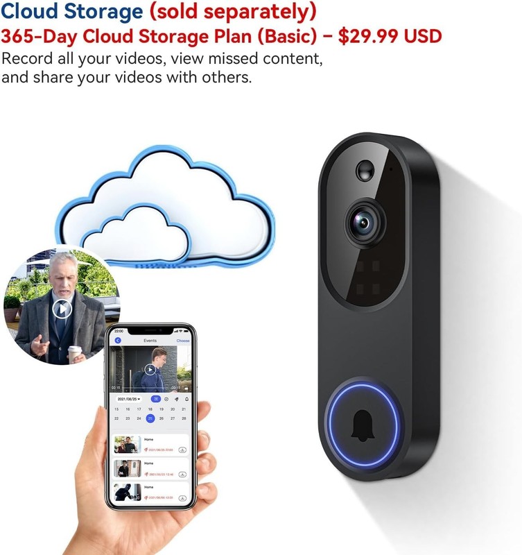 Elegant 1080P Home Security Doorbell Camera with AI Detection & Cloud Storage gallery