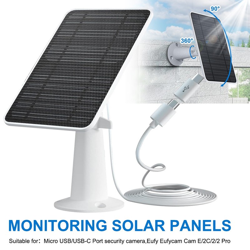 10W Solar Panel Charger for Security Camera Waterproof & Adjustable Wall Mount gallery