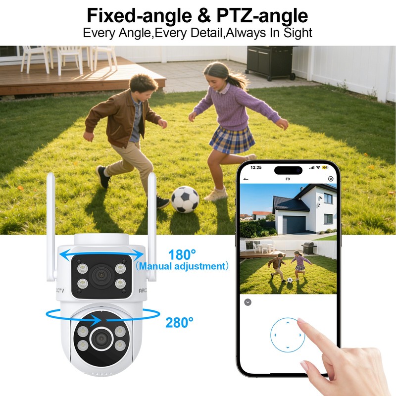 ARCCTV 4MP Dual Lens Security Camera System Home Night Vision Pan/Tilt Wireless gallery