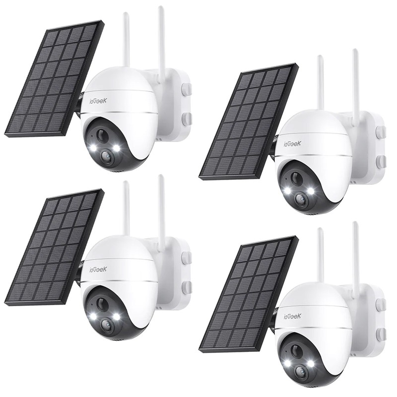 4PCS ieGeek Outdoor 5MP Solar Security Camera Wireless Home Battery CCTV System
