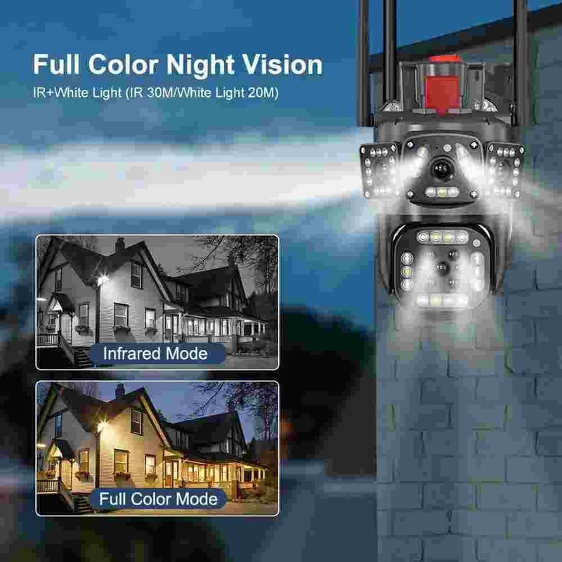 9MP Camera Dual Lens WiFi 1080P HD Night Vision CCTV PTZ Home Security IR Cam US gallery