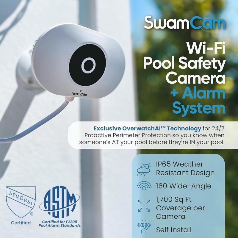 Pool Alarm Wi-Fi Camera System – ASTM F2208 Certified – Smart Pool Safety for In gallery