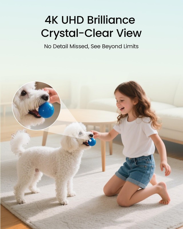 4K Indoor Security Camera, 360°PT Pet/Dog/Baby Camera with Phone App, 2.4G/5G... gallery