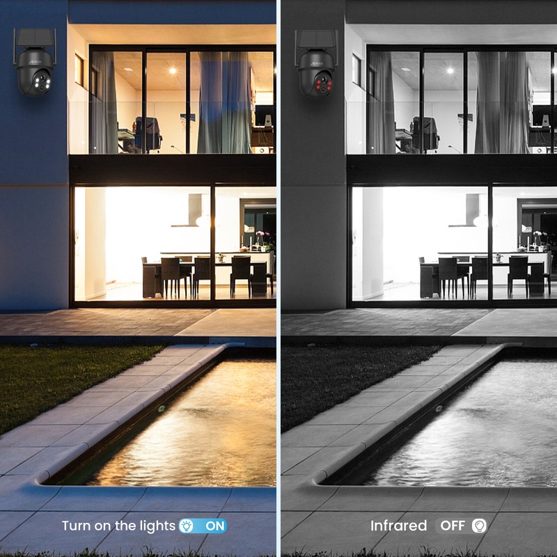 2K Solar Security Cameras Wireless Outdoor 360° View Pan/Tilt WiFi Night Vision gallery