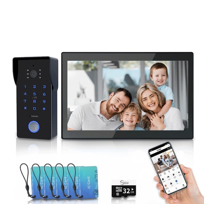 ANJIELO SMART WiFi Video Intercom System,2Wire Visual Doorbell,7 Inches Touch...