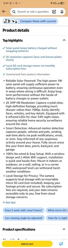 4 REOLINK Argus Eco 2K 5MP Wi-Fi Wireless Solar/Battery Security Cameras Black gallery