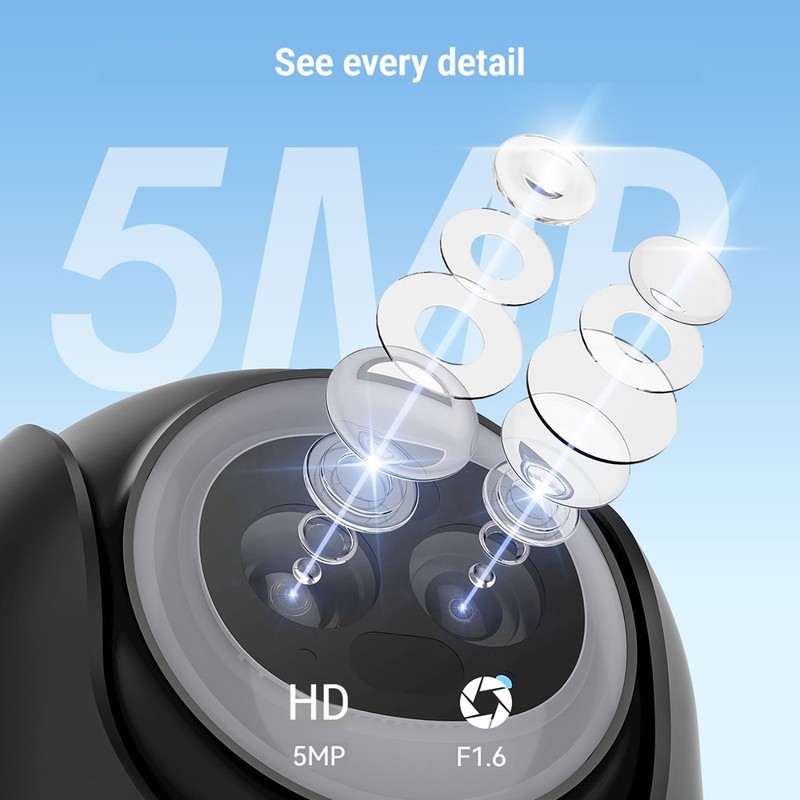 5MP Wireless Solar Powered Security Camera Outdoor WiFi PTZ Home 24/7 Recording gallery