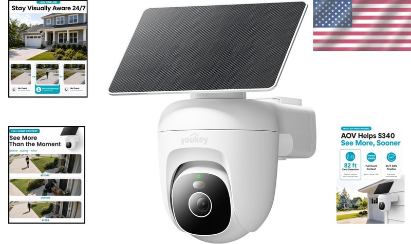 Solar Security Camera with AI Detection & 2.5K Color Night Vision - gallery