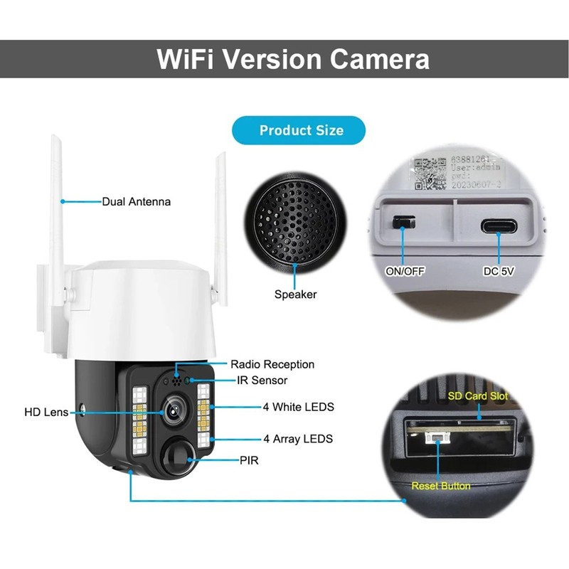 Waterproof Outdoor WiFi Solar Video Surveillance with Human Detection gallery