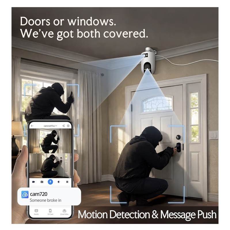 2K Dual Lens Indoor Outdoor Security Camera, 5Ghz/2.4Ghz Wifi, PTZ Auto Tracking gallery