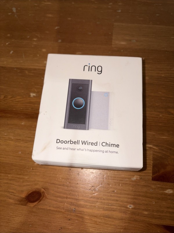 Ring Wired 1080p Video Doorbell with Chime – Black Open Box Never Used