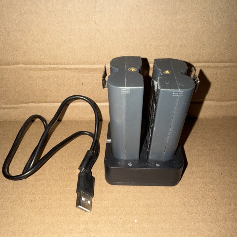 Ring Set of 2 Rechargeable Battery Pack And USB Charger for Ring Cam, Gray, Used gallery