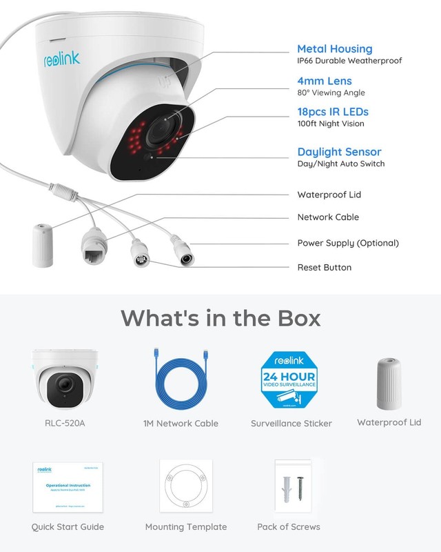 REOLINK 5MP PoE Security Camera, Surveillance Outdoor Indoor for home, Person... gallery