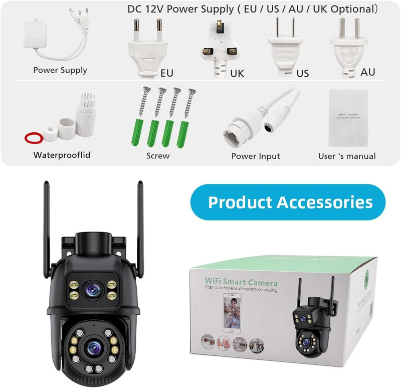 ICSEE Wifi Camera Security 6MP Dual Lens Wireless PTZ Waterproof Human Detection gallery