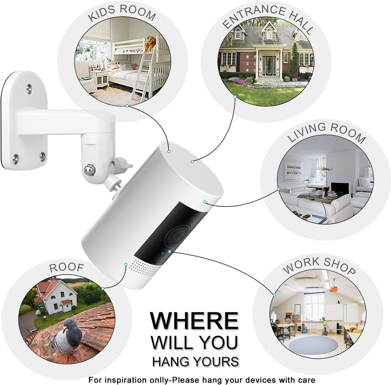 2 Pack Adhesive Wall Mount Compatible with Ring Stick up Cam Wired/Battery,Outd gallery