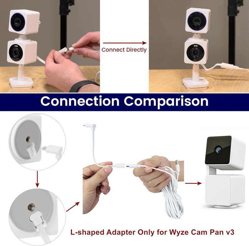 50Ft Power Cable for Wyze Cam V4,Wyze Cam Pan V3,Wyze Og,Wyze Cam V3 and V3 Pro gallery