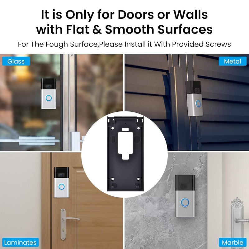 No-Drill Adhesive Mount for Ring Video Doorbell (2nd Generation - 2020 Release), gallery