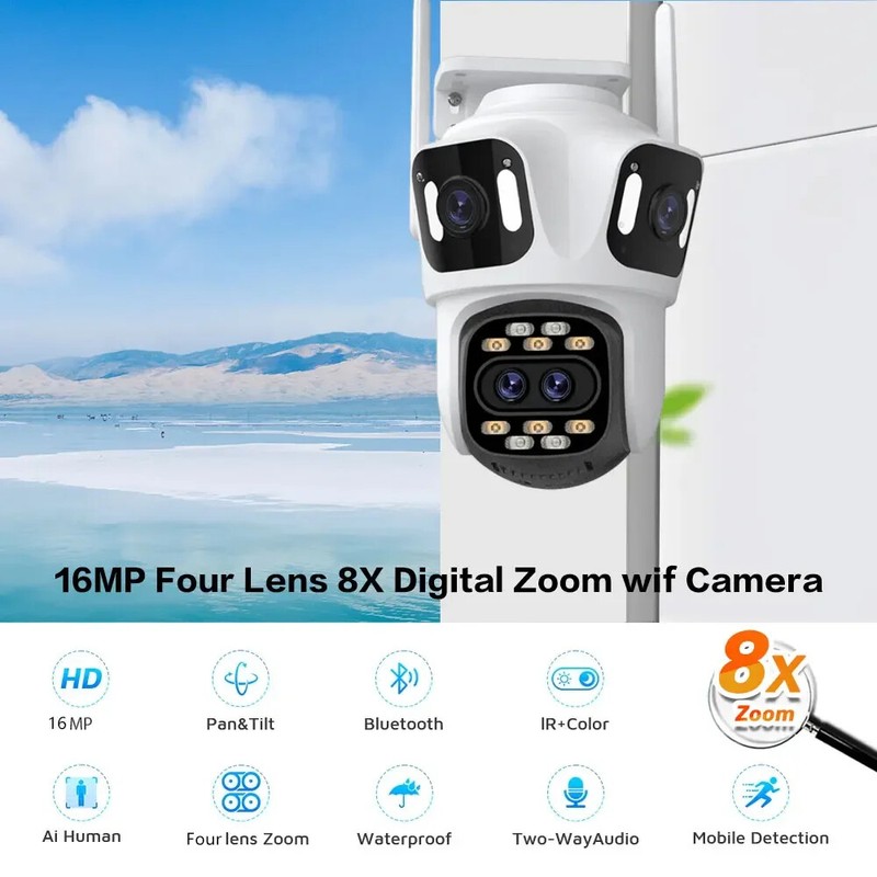16MP WiFi Camera Outdoor Home Security Auto Tracking P2P PTZ Video Surveillance gallery