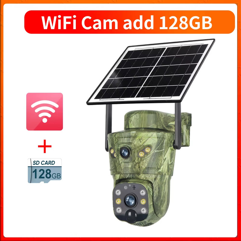 8MP 4G Outdoor Solar Camera WiFi Solar Hunting Camera 4G Trail Camera PIR Detect gallery