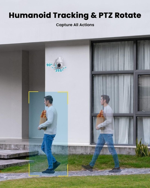 PoE Security Camera System, 5MP 4 Cameras Outdoor 8CH NVR, 355° Pan & 90° Tilt gallery