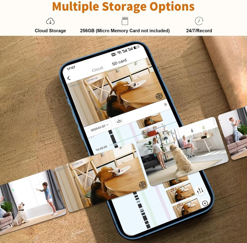 5G Indoor Camera for Home Security, 2K Security Camera, Pet/Baby/Dog Camera with gallery