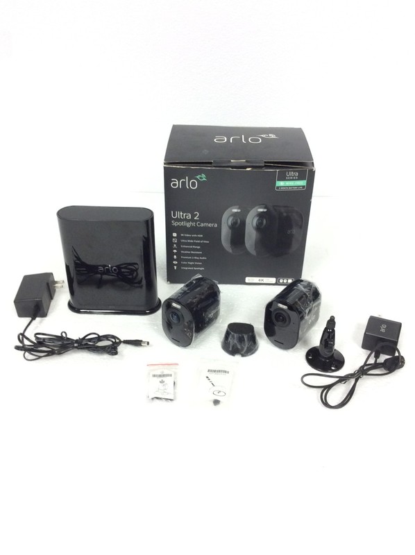 Arlo Ultra 2 Spotlight Security Camera 4K VMS5240B Black w/ 2x Cameras, SmartHub