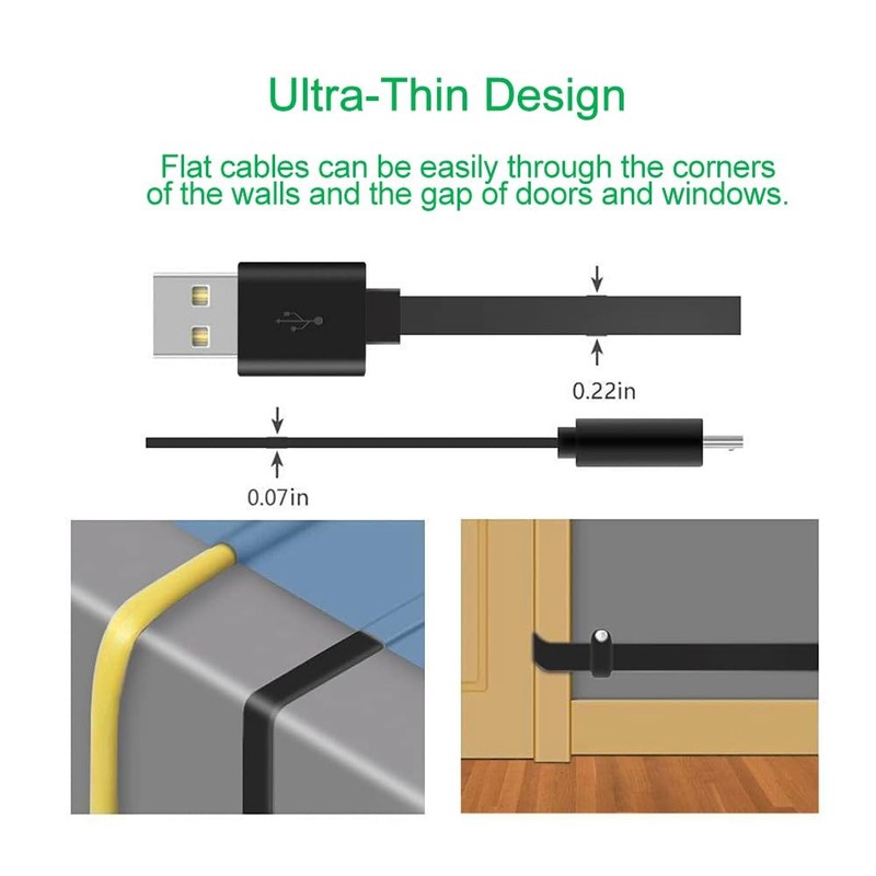 26FT Power Extension Cable with Adapter for Wyze Cam V4/V3/OG, 26 FT, Black gallery
